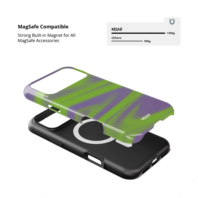 Purple Haze | Y2K Neon Green Abstract Wave iPhone Case