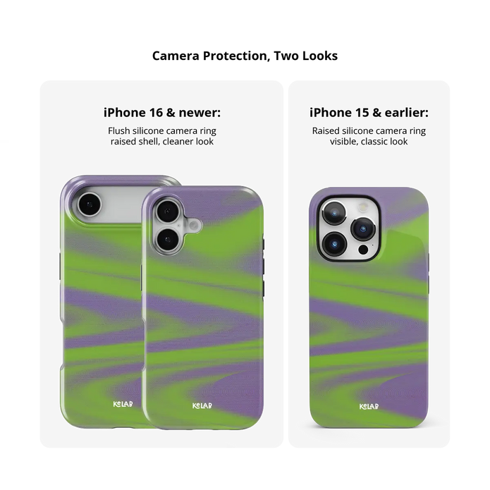Purple Haze | Y2K Neon Green Abstract Wave iPhone Case