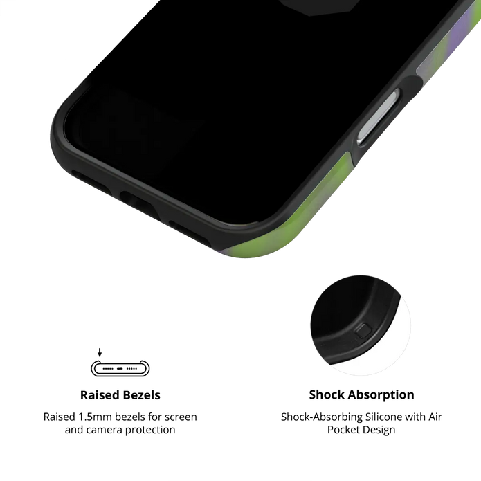Purple Haze | Y2K Neon Green Abstract Wave iPhone Case