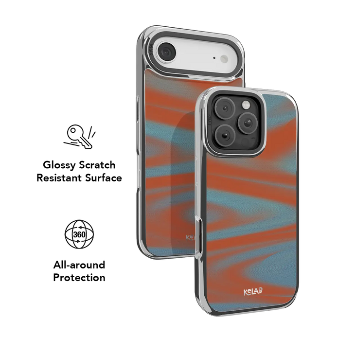 Aalto | Y2K Orange Abstract Wave iPhone Case