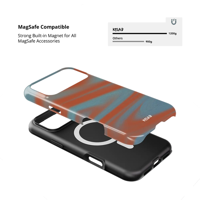 Aalto | Y2K Orange Abstract Wave iPhone Case