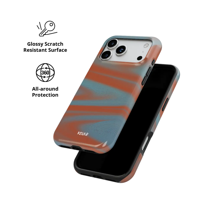Aalto | Y2K Orange Abstract Wave iPhone Case