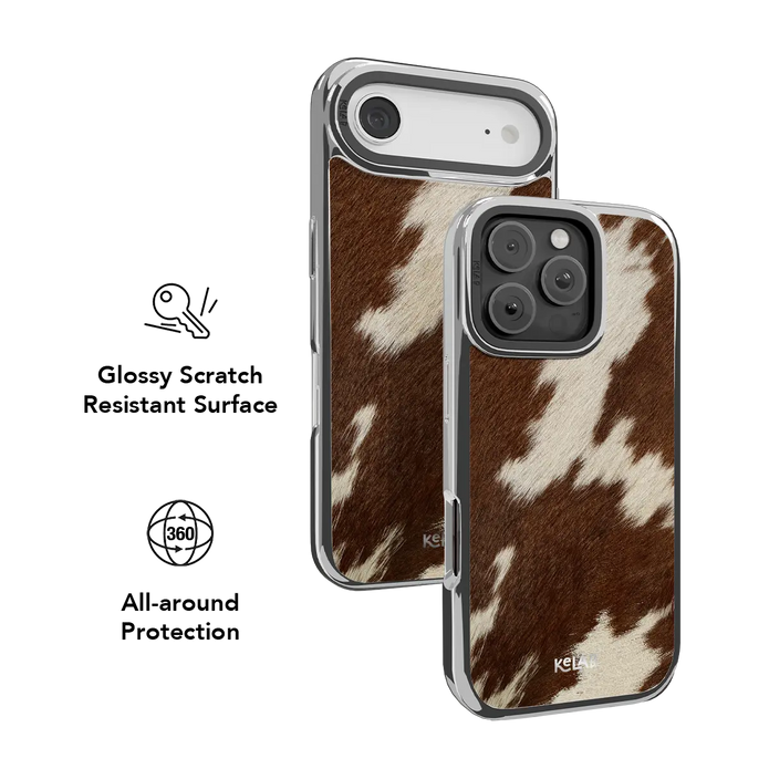 Rodeo Drive | Brown & White Cow Print iPhone Case