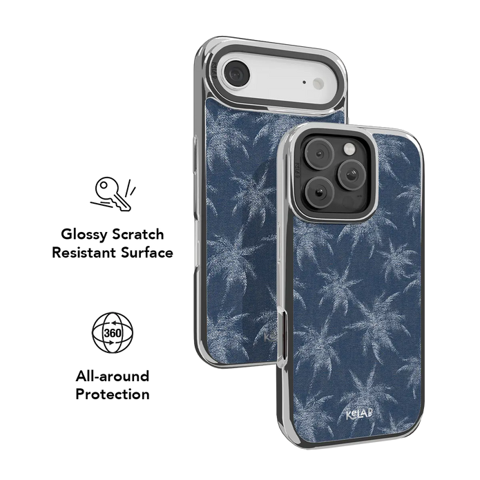 Denim Tree | Blue Patterned iPhone Case
