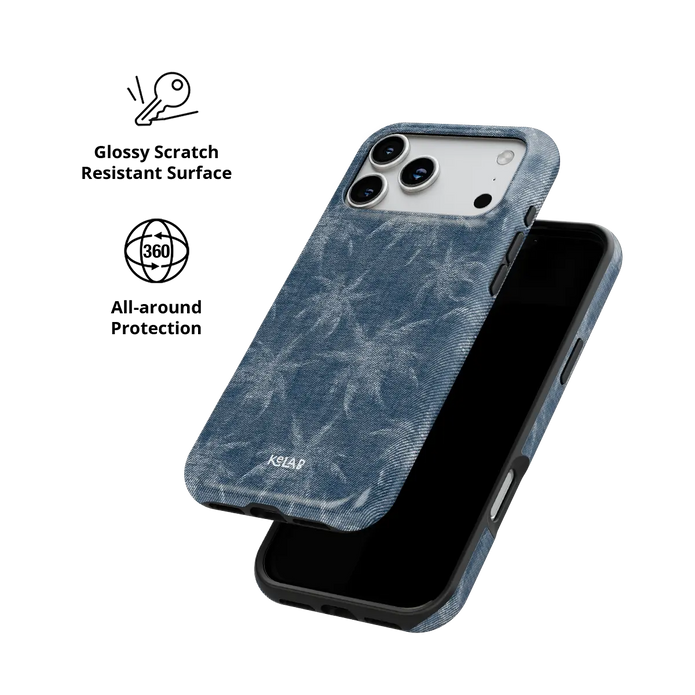 Denim Tree | Blue Patterned iPhone Case