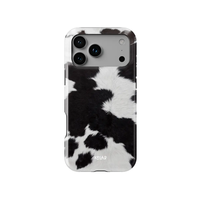 Cow Bell | Black & White Cow Print iPhone Case