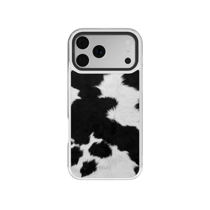 Cow Bell | Black & White Cow Print iPhone Case