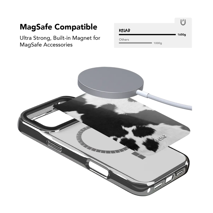 Cow Bell | Black & White Cow Print iPhone Case