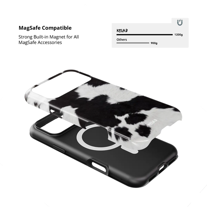 Cow Bell | Black & White Cow Print iPhone Case