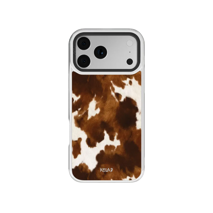 Milk & Mahogany | Brown & Cream Cow Print iPhone Case