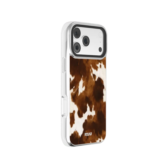 Milk & Mahogany | Brown & Cream Cow Print iPhone Case
