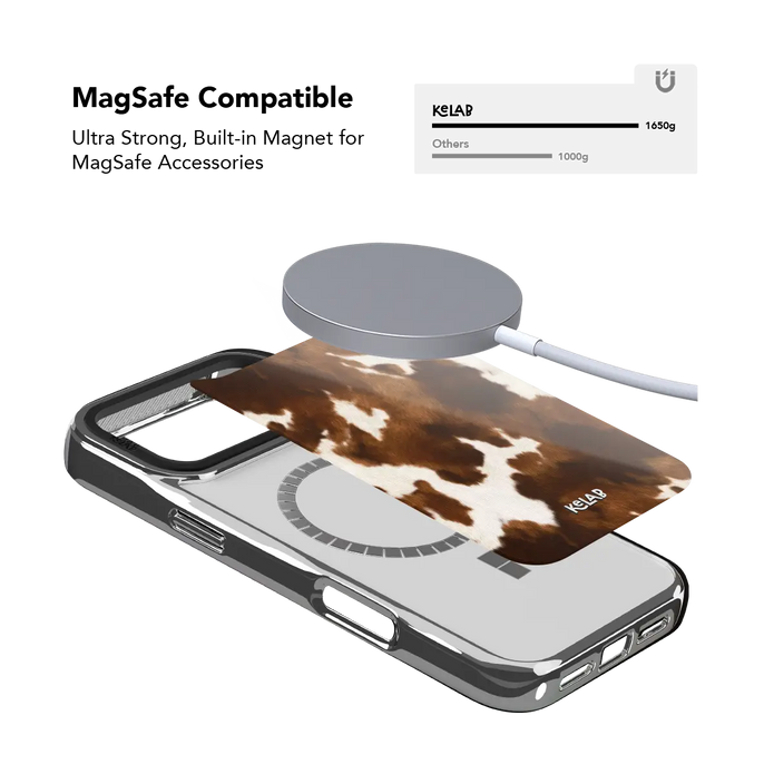 Milk & Mahogany | Brown & Cream Cow Print iPhone Case