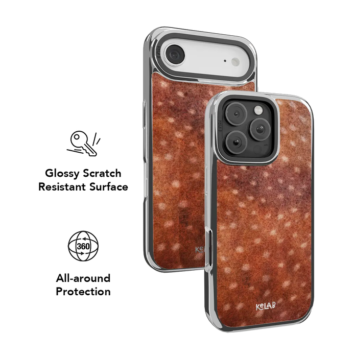Midnight Fawn | Burnt Orange Deer Print iPhone Case