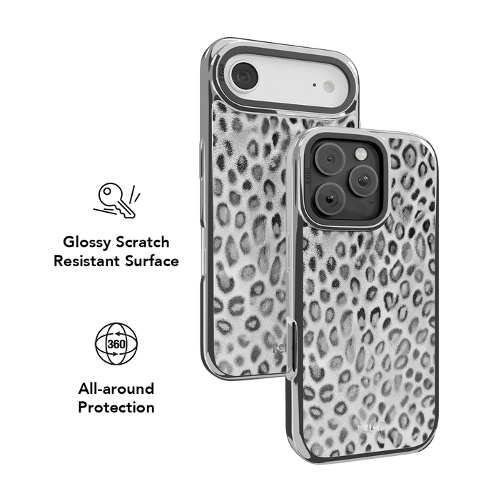 Platinum Predator | Black & White Cheetah Print iPhone Case