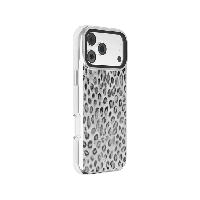 Platinum Predator | Black & White Cheetah Print iPhone Case