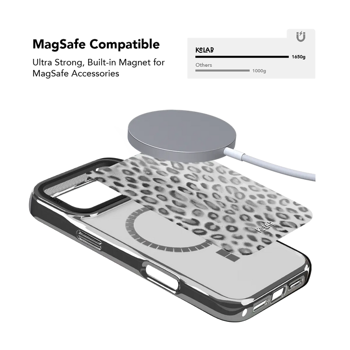 Platinum Predator | Black & White Cheetah Print iPhone Case