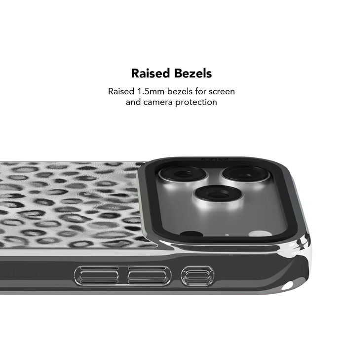 Platinum Predator | Black & White Cheetah Print iPhone Case