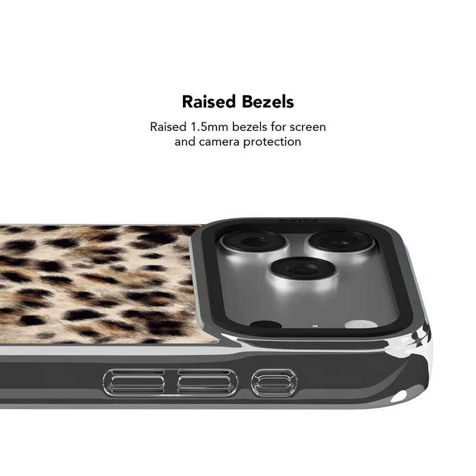 Arctic Aristocrat | Beige Cheetah Print iPhone Case