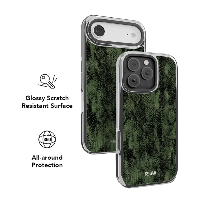Emerald Python | Olive Green Snake Print iPhone Case