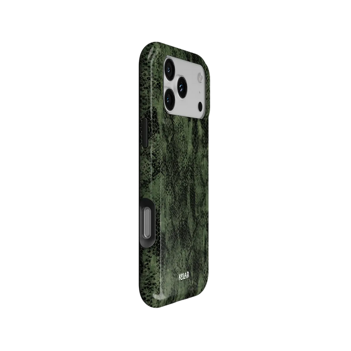 Emerald Python | Olive Green Snake Print iPhone Case
