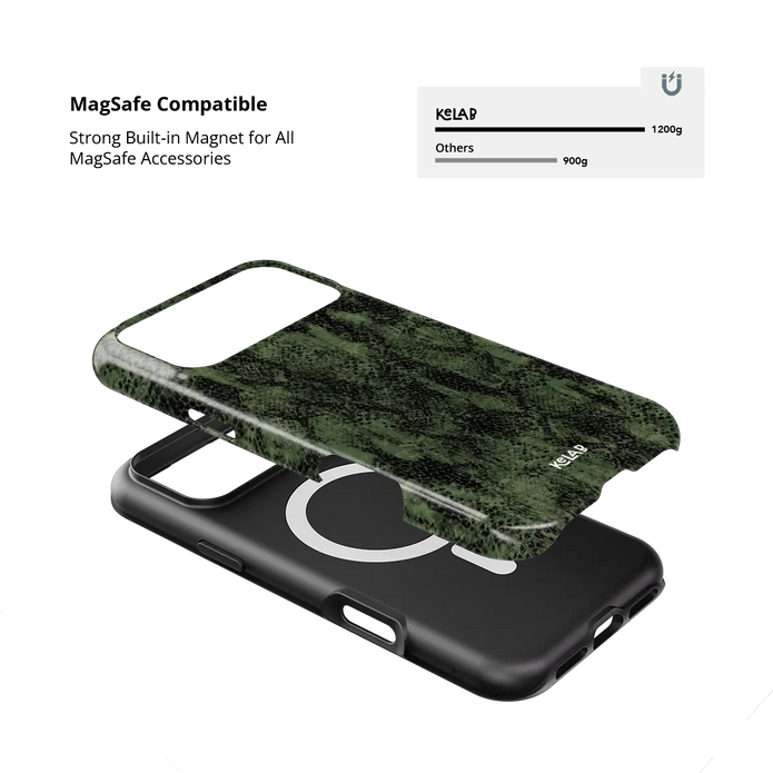 Emerald Python | Olive Green Snake Print iPhone Case