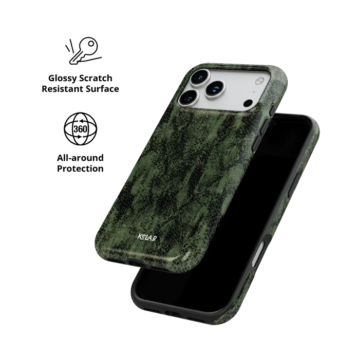 Emerald Python | Olive Green Snake Print iPhone Case