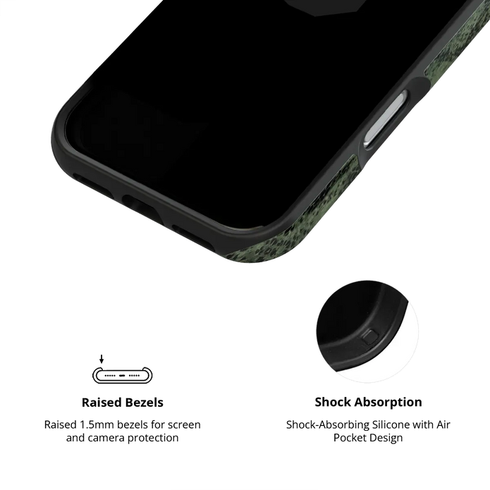 Emerald Python | Olive Green Snake Print iPhone Case