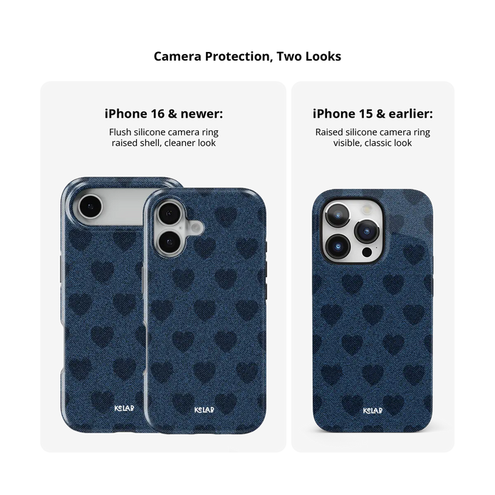 Indigo Crush | Denim Heart Y2K iPhone Case