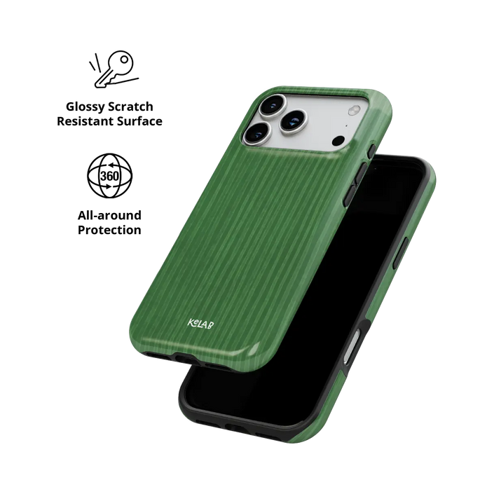 Emerald Drip | Green Stripe Pattern iPhone Case
