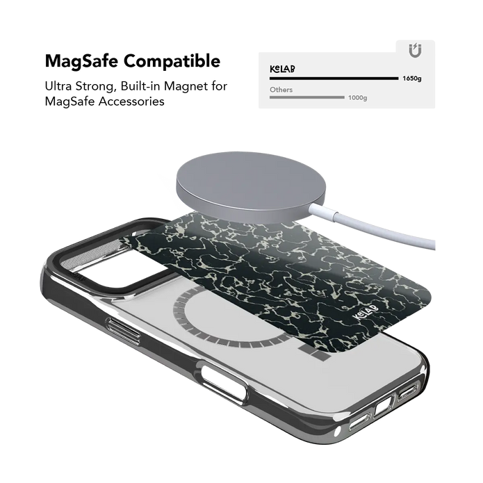 Obsidian Vein | Abstract Black Marble iPhone Case