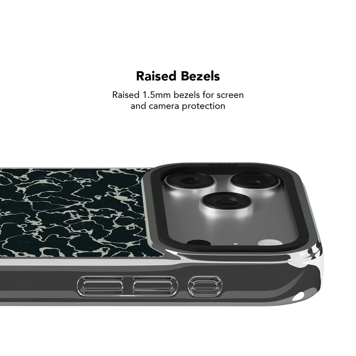 Obsidian Vein | Abstract Black Marble iPhone Case