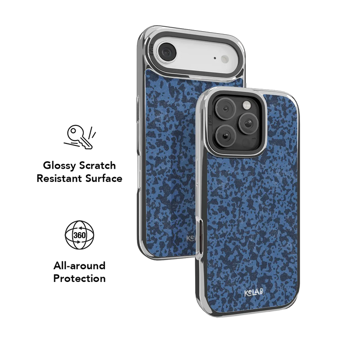 Deep Sea Static | Dark Blue Marble iPhone Case