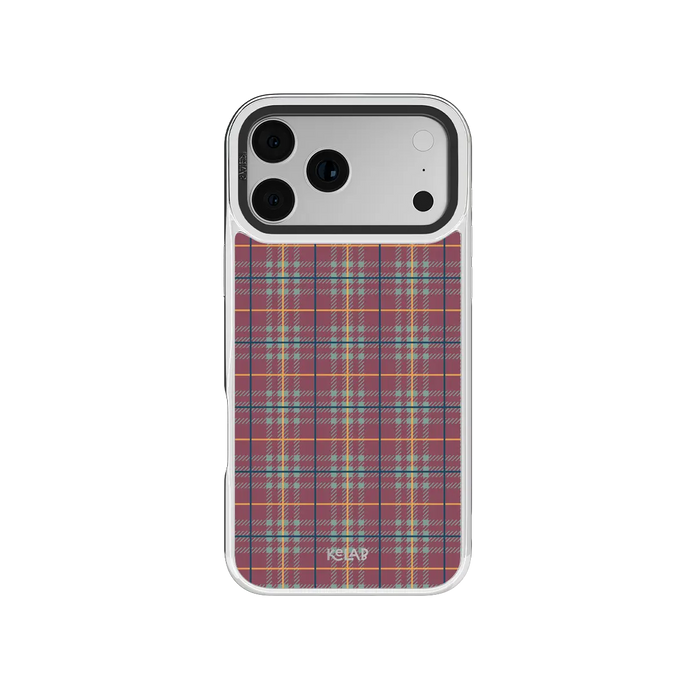 Mullberry Hue | Mauve & Teal Plaid iPhone Case