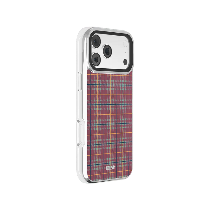 Mullberry Hue | Mauve & Teal Plaid iPhone Case