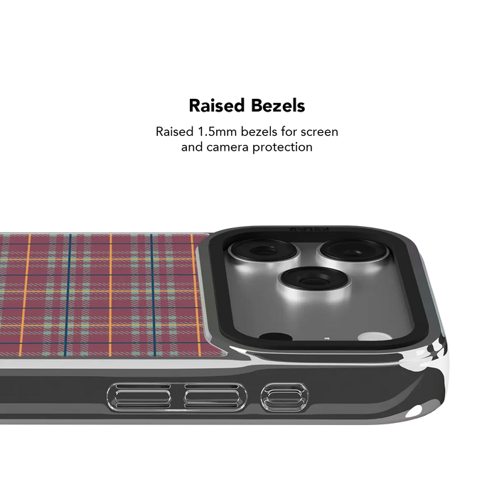 Mullberry Hue | Mauve & Teal Plaid iPhone Case