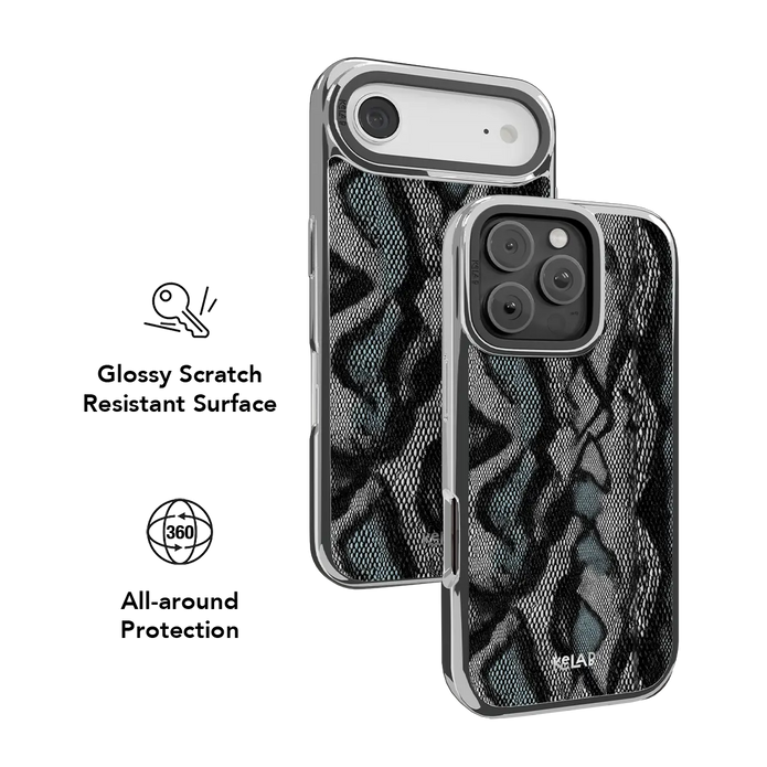 Viper Mesh | Teal Snake Print iPhone Case