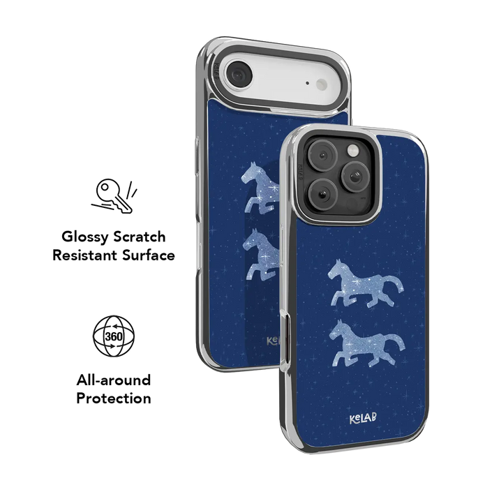 Pegasus Night | Blue Horse iPhone Case