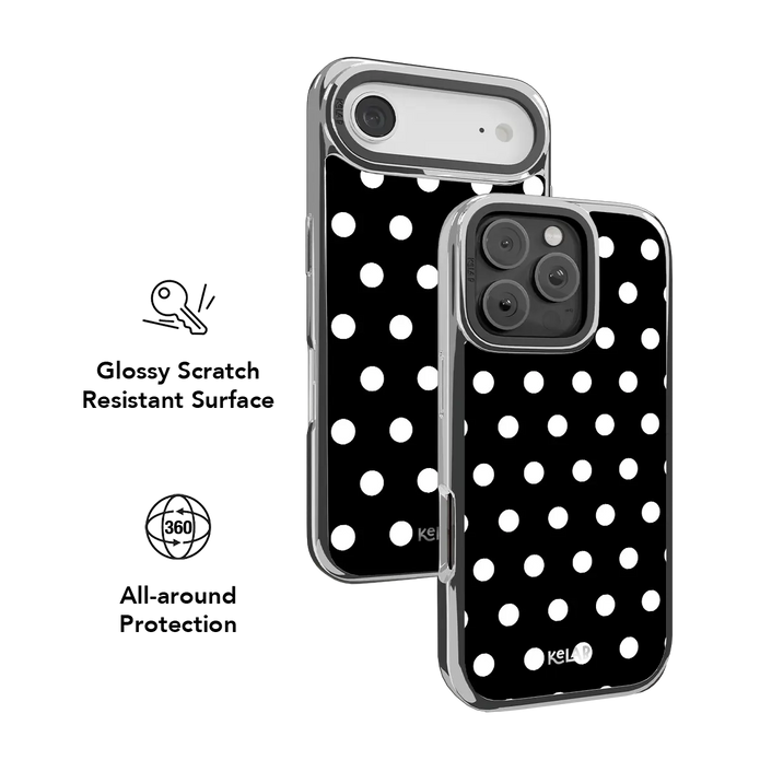 Domino Theory | Black and White Polka Dot iPhone Case