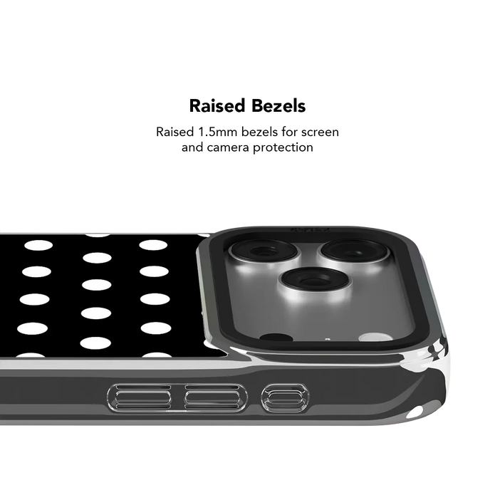 Domino Theory | Black and White Polka Dot iPhone Case