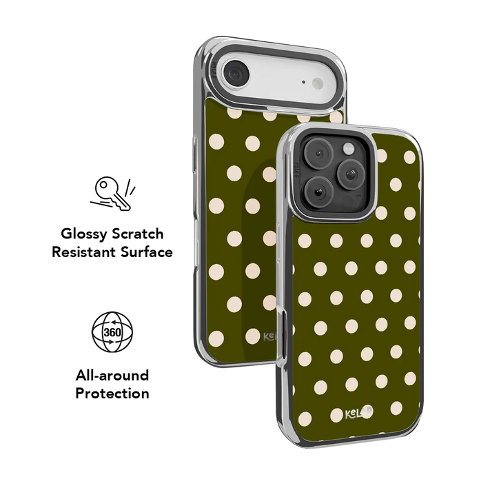 Urban Sage | Olive Polka Dot iPhone Case
