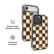 Cerulean Check | Blue & Brown Checkered iPhone Case
