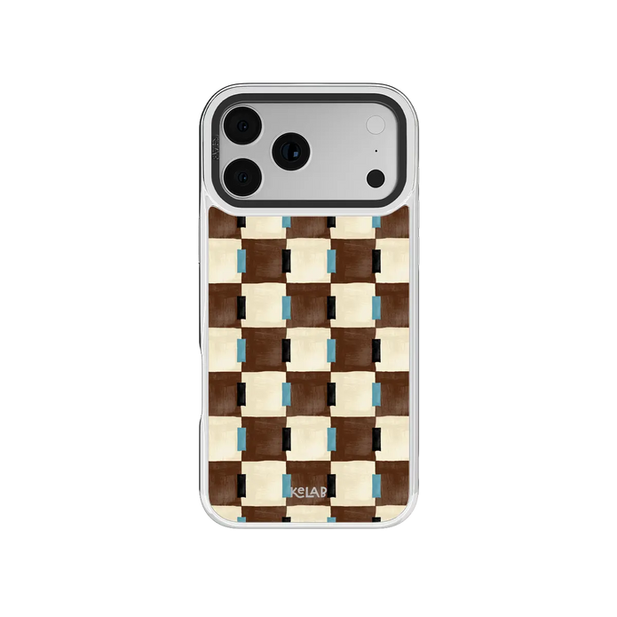 Cerulean Check | Blue & Brown Checkered iPhone Case