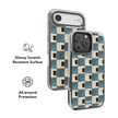 Terra Teal | Teal & Brown Checkered iPhone Case