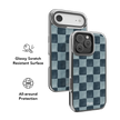 Marine Check | Navy Blue Checkered iPhone Case