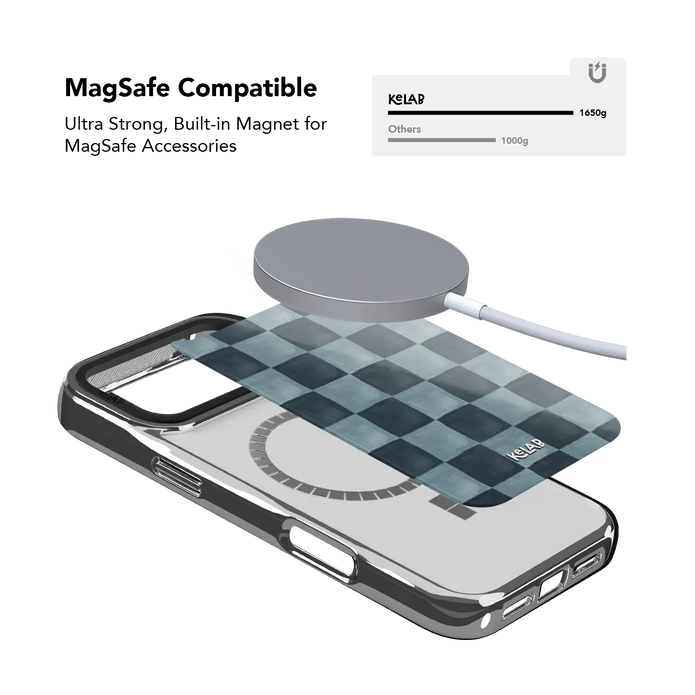 Marine Check | Navy Blue Checkered iPhone Case