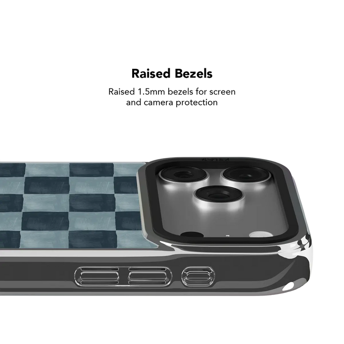 Marine Check | Navy Blue Checkered iPhone Case