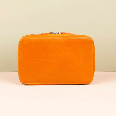 Leather Tech Organizer Case - Orange - Oslo