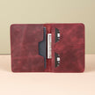 Leather Passport Holder - Burgundy - Milan