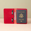 Leather Passport Holder - Red - Milan