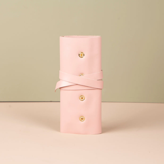 Leather Jewelry Roll - Blush Pink - Florence